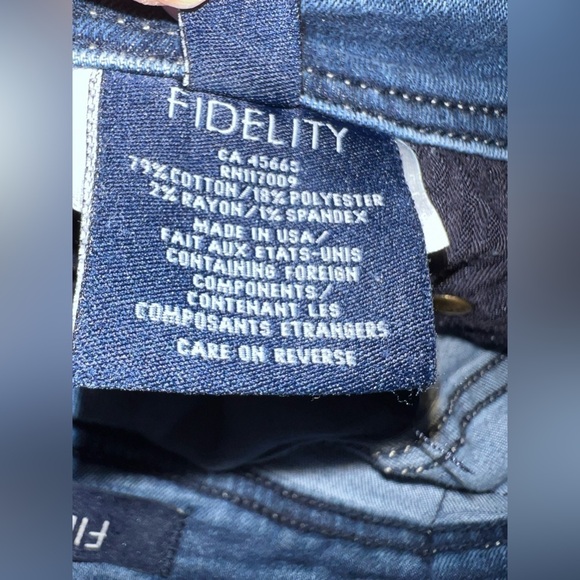 Fidelity Jimmy Cathedral Medium Blue Stretch Denim Straight Leg Jeans Size 34 - Picture 7 of 14